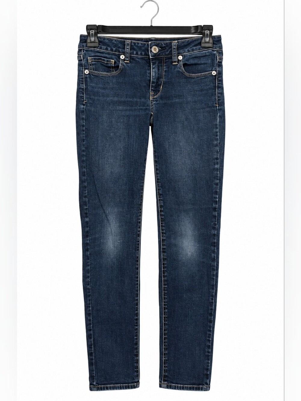 American Eagle Skinny Super Stretch Jeans Womens 0 Short Dark Wash Stretch Denim